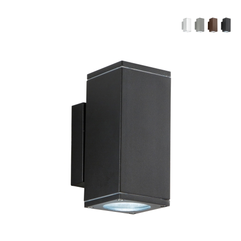 Buiten wandlamp van aluminium met dubbele verlichting H19cm Nevada Aanbieding