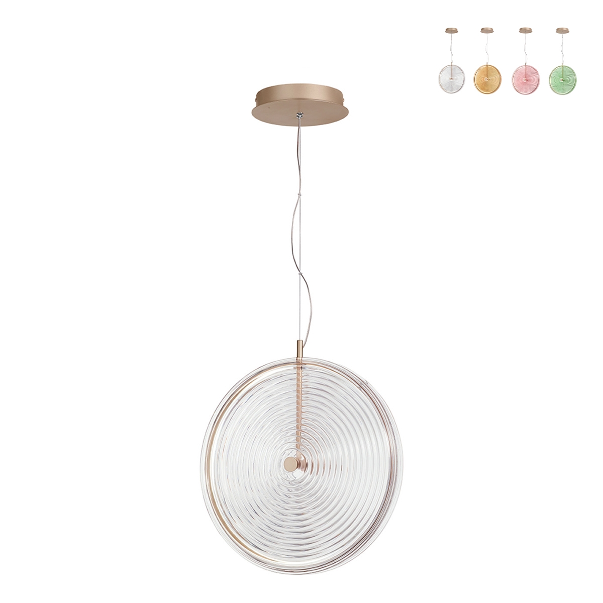 LED hanglamp Ø45cm glas en metaal Jokey L Aanbod