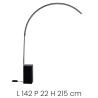 Metalen boogvloerlamp met LED H215cm Biblio Catalogus