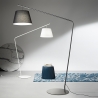 Staande lamp met stoffen lampenkap H190cm Velvet Aanbod