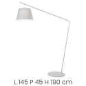 Staande lamp met stoffen lampenkap H190cm Velvet Model