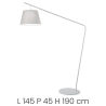 Staande lamp met stoffen lampenkap H190cm Velvet Model