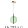 Hanglamp van glas en metaal Ø30cm Juis S Kosten