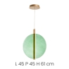 Hanglamp in glas en metaal Ø45cm Juis L Model