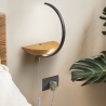 LED wandlamp van hout met dimmer voor slaapkamer Roseg Voorraad