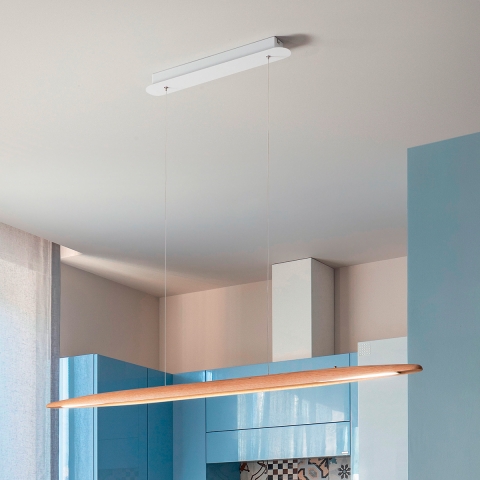 Moderne hanglamp van hout met LED voor keuken en woonkamer Ribot-S Aanbieding