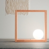 LED tafel lamp design in hout met glazen bolvormige lampenkap Kark Aanbieding