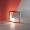 LED tafel lamp design in hout met glazen bolvormige lampenkap Kark Aanbod