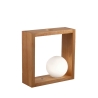 LED tafel lamp design in hout met glazen bolvormige lampenkap Kark Kortingen