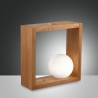 LED tafel lamp design in hout met glazen bolvormige lampenkap Kark Catalogus