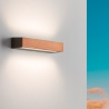 LED wandlamp voor buiten in teak hout en glas Hazel Aanbieding
