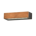 LED wandlamp voor buiten in teak hout en glas Hazel Kortingen