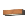 LED wandlamp voor buiten in teak hout en glas Hazel Kortingen
