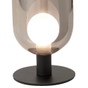 Vintage LED Tafellamp in Gerookt Glas en Zwart Metaal Gubbio Korting