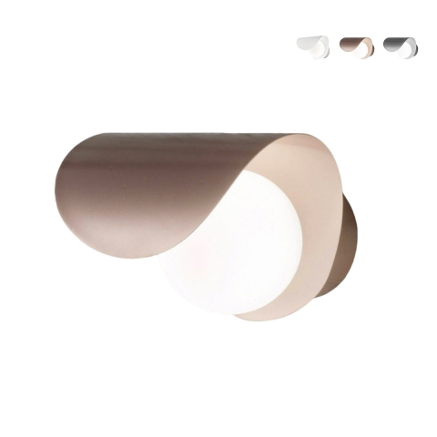 Moderne LED wandlamp in metaal en geblazen glas Adria-P Aanbieding