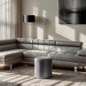 Design poef in wit of grijs kunstleer Hebi Korting