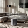 Design poef in wit of grijs kunstleer Hebi Korting