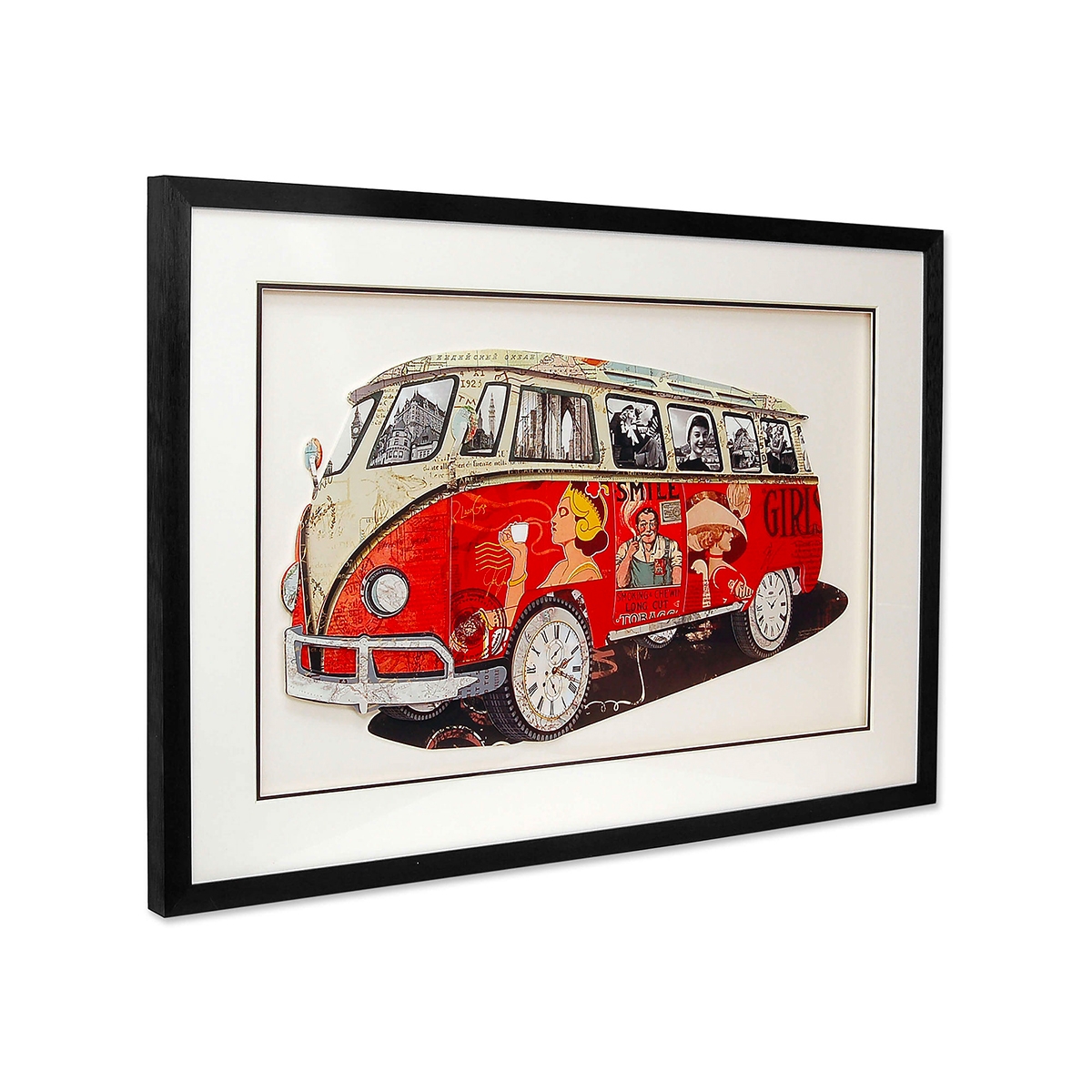 Vintage collage schilderij met 3D-effect 70x50 cm retro bus jaren '60-'70 Arti Aanbieding Vintage collage schilderij met 3D-effect 70x50 cm retro bus jaren '60-'70 Arti Aanbieding