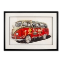 Vintage collage schilderij met 3D-effect 70x50 cm retro bus jaren '60-'70 Arti Aanbod