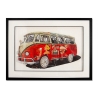 Vintage collage schilderij met 3D-effect 70x50 cm retro bus jaren '60-'70 Arti Aanbod