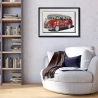 Vintage collage schilderij met 3D-effect 70x50 cm retro bus jaren '60-'70 Arti Verkoop