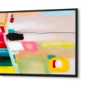 Abstract schilderij 124x64 cm op plexiglas met zwarte lijst Druvt Aanbod