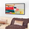 Abstract schilderij 124x64 cm op plexiglas met zwarte lijst Druvt Verkoop