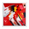 Modern abstract schilderij 64x64cm op plexiglas met witte lijst Tyvek Korting
