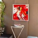 Modern abstract schilderij 64x64cm op plexiglas met witte lijst Tyvek Verkoop