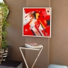 Modern abstract schilderij 64x64cm op plexiglas met witte lijst Tyvek Verkoop
