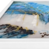 Abstract schilderij op plexiglas 64x64cm modern schilderij met witte lijst Lazur Korting