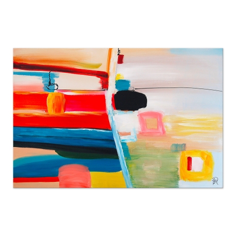 Abstract schilderij 120x80cm modern voor woonkamer en slaapkamer Kyolt Aanbieding