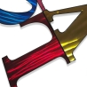 3D metalen wanddecoratie met tekst LOVE, multicolour 81x81cm Kokhannya Aanbod