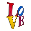3D metalen wanddecoratie met tekst LOVE, multicolour 81x81cm Kokhannya Korting