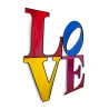 3D metalen wanddecoratie met tekst LOVE, multicolour 81x81cm Kokhannya Korting