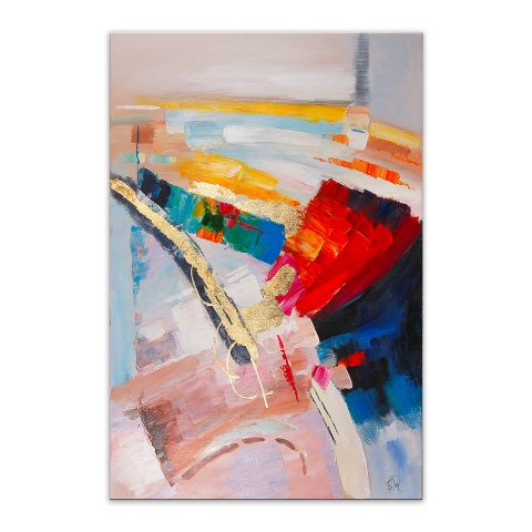 Moderne abstracte schilderij 80x120cm, kleurrijk reliëf Arket Aanbieding