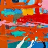 Moderne abstracte drieluik 165x100cm 3 kleurrijke schilderijen op doek Viva Korting