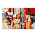 Set van 3 moderne abstracte schilderijen op doek 120x80cm - Tris van schilderijen Fiora Aanbod