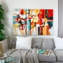Set van 3 moderne abstracte schilderijen op doek 120x80cm - Tris van schilderijen Fiora Verkoop