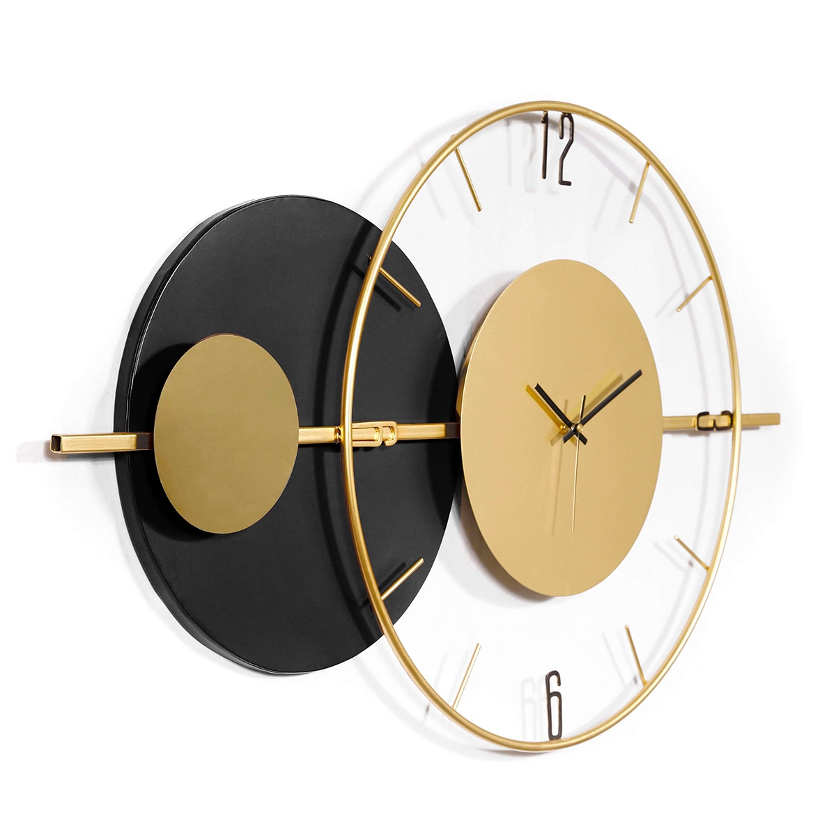 Moderne wandklok 81x50cm gouden metaal Tempo Aanbieding