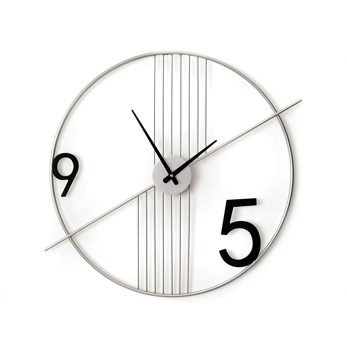 Moderne minimalistische wandklok 65x60cm metaal Rondo Aanbieding