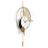 Moderne gouden metalen wandklok 53x85cm met pendule Vira Aanbod