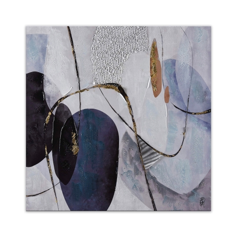 Moderne abstracte schilderij op canvas 100x100cm met reliëfdecoraties Zorya Aanbieding
