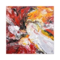 Abstract schilderij 100x100cm canvasprint met 3D-decoraties Kanea Aanbieding