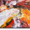 Abstract schilderij 100x100cm canvasprint met 3D-decoraties Kanea Aanbod