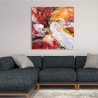 Abstract schilderij 100x100cm canvasprint met 3D-decoraties Kanea Verkoop