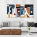 Moderne abstracte compositie 180x90cm set van drie canvassen Mola Verkoop