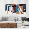 Moderne abstracte compositie 180x90cm set van drie canvassen Mola Verkoop
