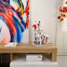 Popart beeld Franse bulldog sculptuur, meerkleurige hars, Vorm XL Verkoop