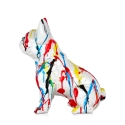 Popart beeld Franse bulldog sculptuur, meerkleurige hars, Vorm XL Korting